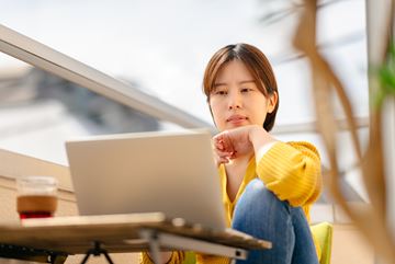 young woman on laptop