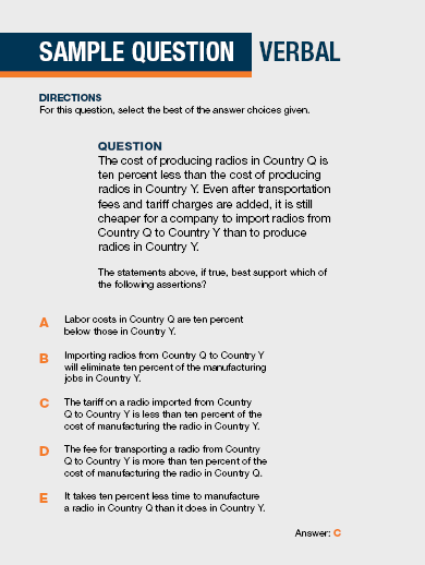 Verbal Sample Question