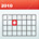 Calendar Icon Red on White