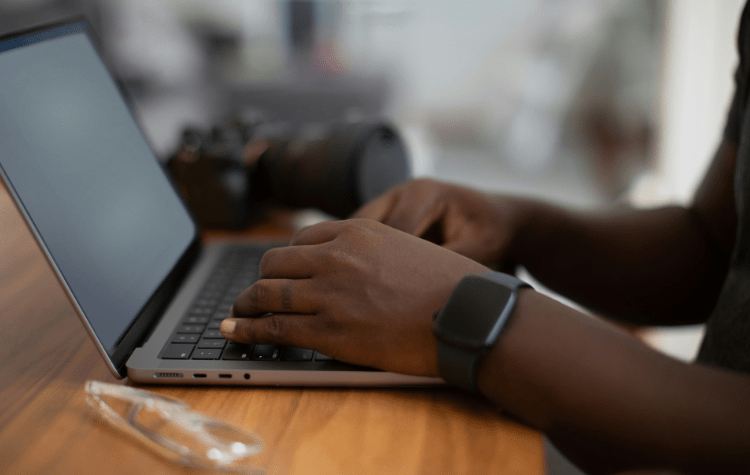 Student working from home