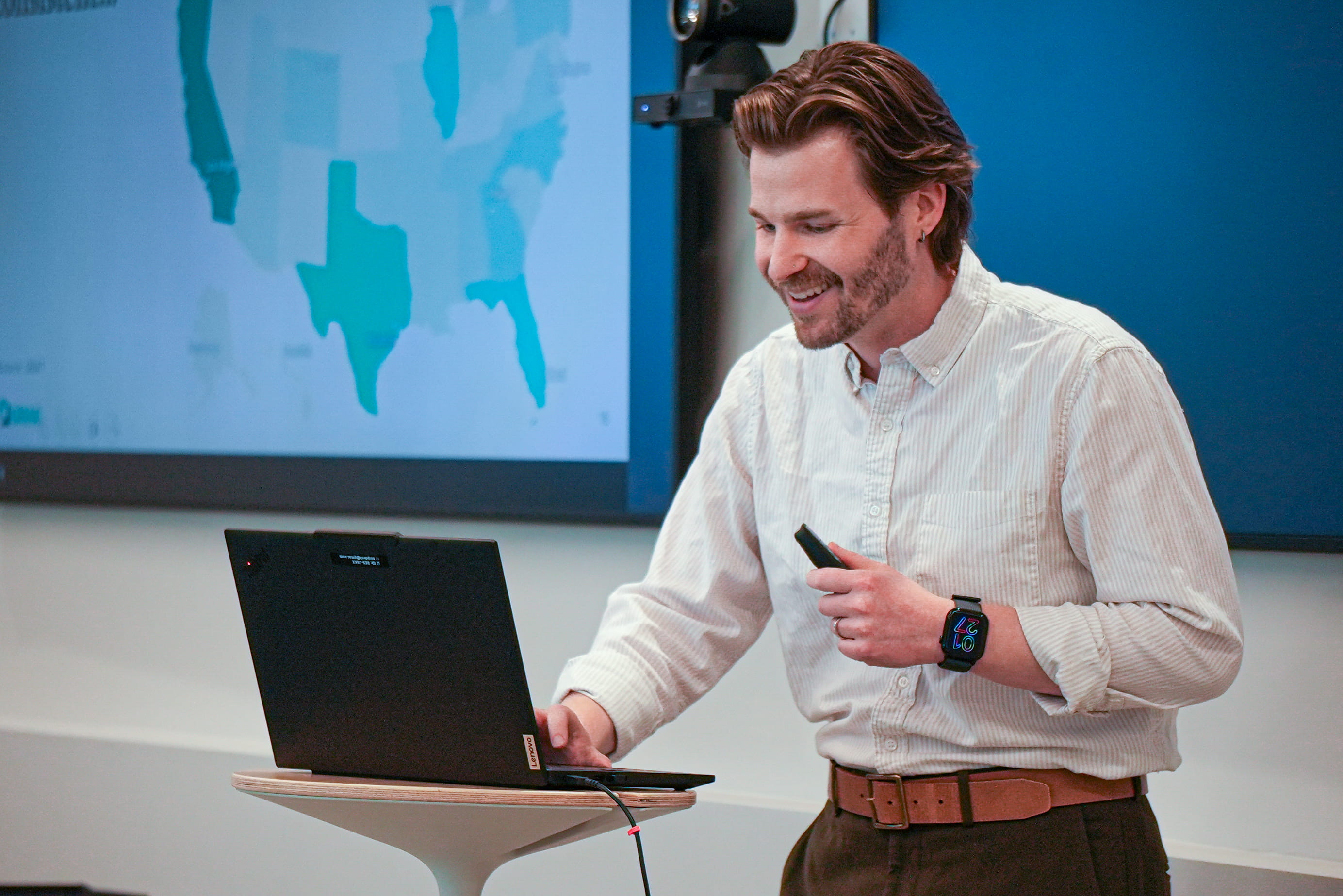 GMAC team member giving data presentation