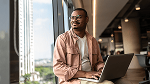businessman contemplating at the office