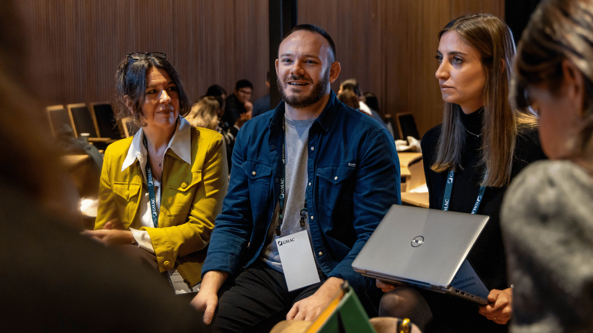 attendees chatting in small group at europe conference