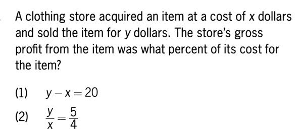 GMAT Data Sufficiency sample question