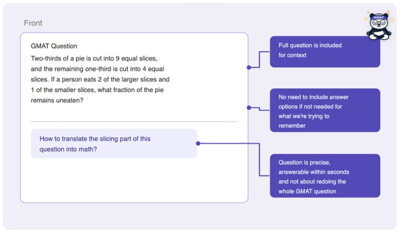 An example of a revision card