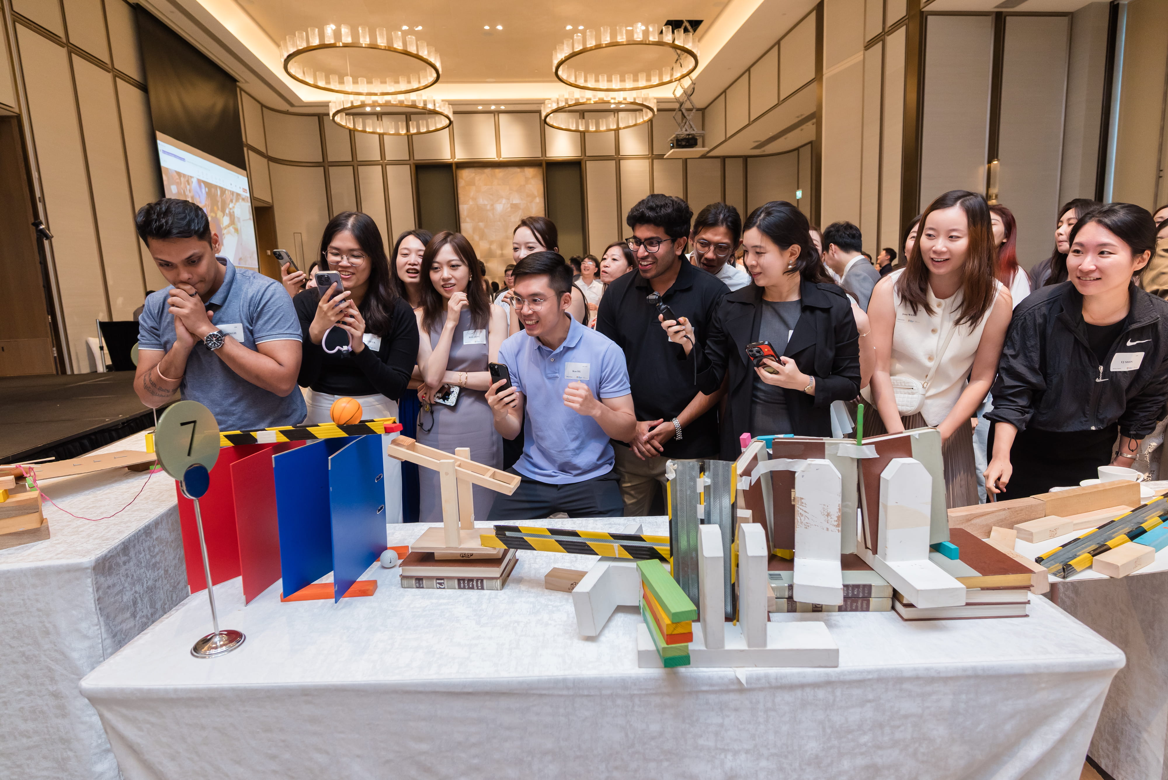 Group of HKU MBA students taking part in a group activity