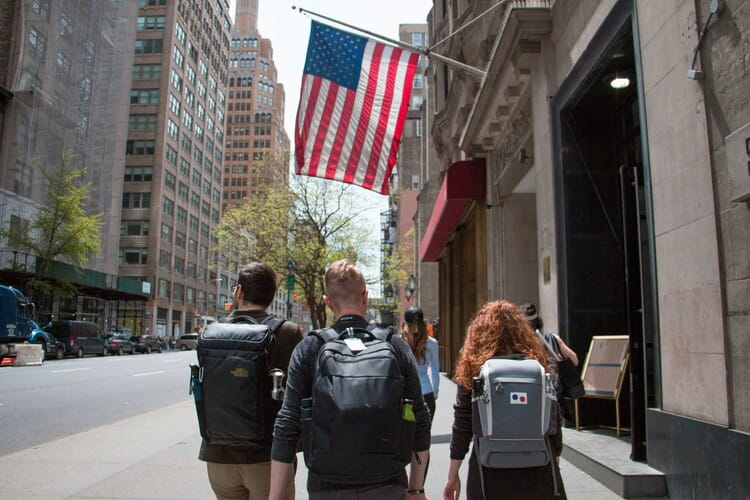 Students in New York, one of the key cities in the Northeast of the US 